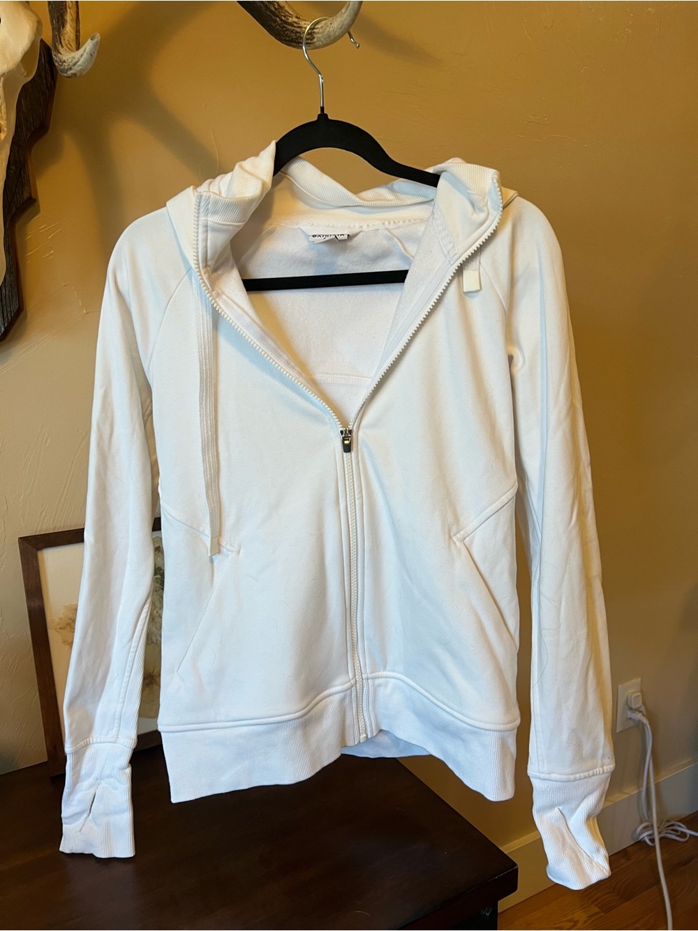 Athleta Triumph Hoodie Zip Up Jacket White